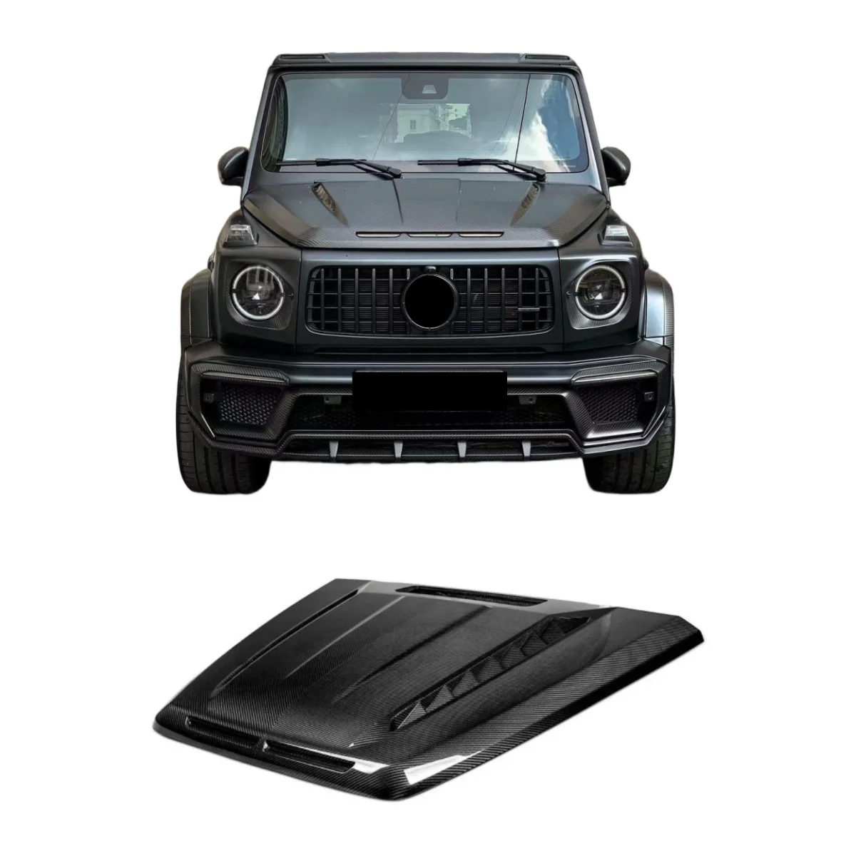 Car Exterior Parts W464 Dry Carbon Fiber TC Style Engine Hood For Mercedes Benz G Class  G500 G550 G63AMG 2019+