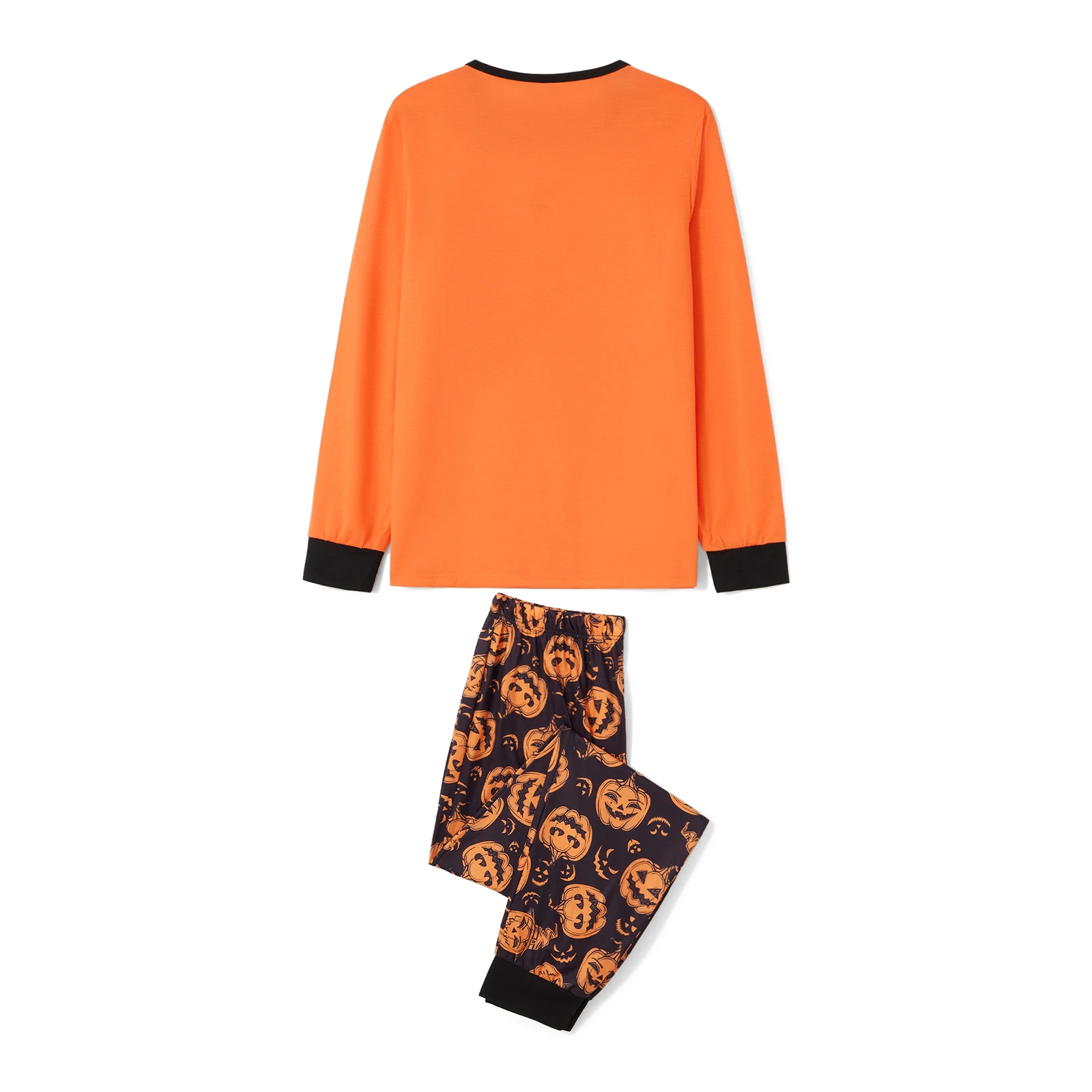 Halloween Pajamas for Family Cute Pumpkin Pattern Long Sleeve Tops + Pants Set Fall Sleepwear