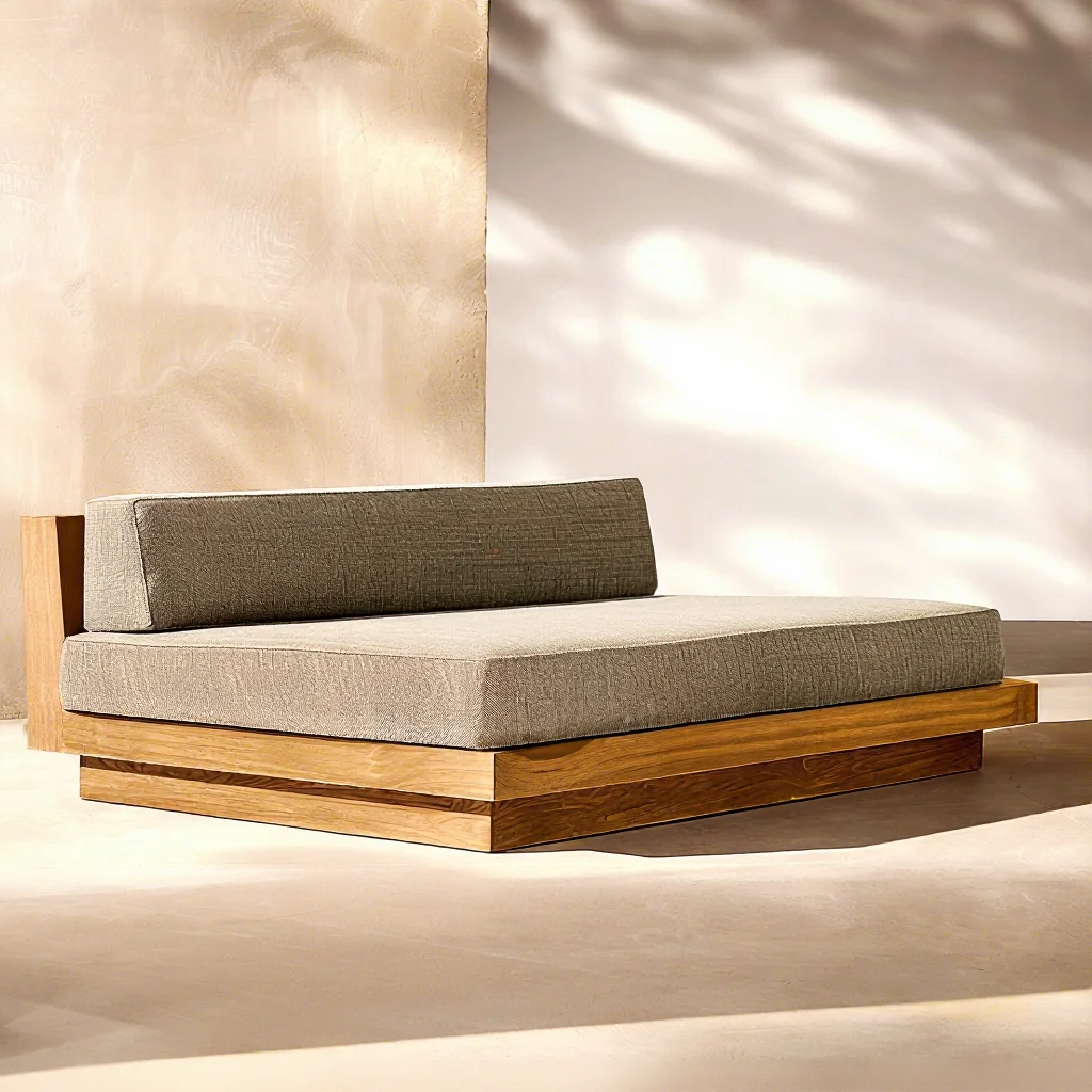 Contemporary Luxury Teak Wood Rattan Sofa Set for Modern Living Room Farmhouse Outdoor Furniture Living Dining Courtyards Hotels