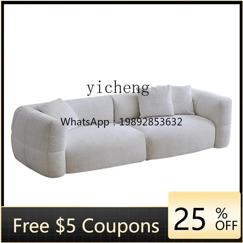 

ZC simple small apartment living room retro three-person straight row fabric sofa