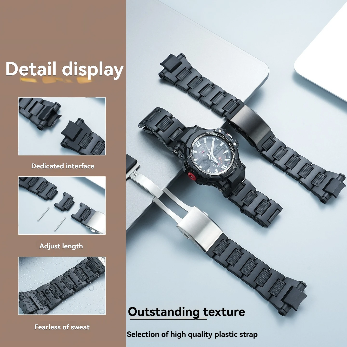 Suitable for Casio g-shock GA-1000 1100 GW-A1100 A1000 men's plastic steel watch chain