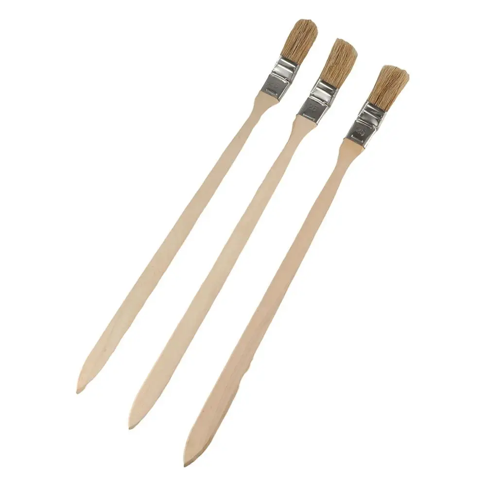ロングハンドルエルボーマリンペイントブラシ混合豚毛ソリッドウッドハンドルエルボーペイントブラシ壁画クリーニングツール