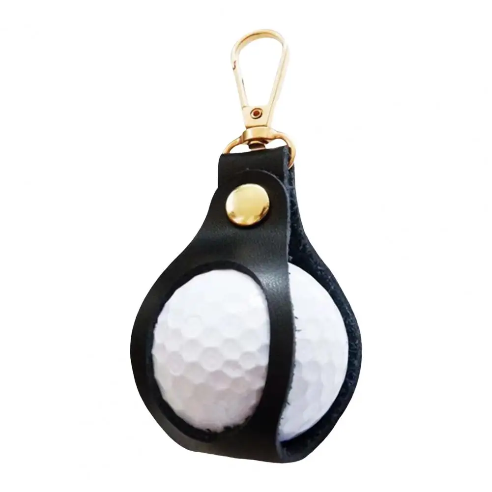 Faux Leather Golf Bag Waist-mounted Golf Bag Portable Faux Leather Golf Ball Bag with Metal Buckle Clip Anti-slip Hoop for Pants