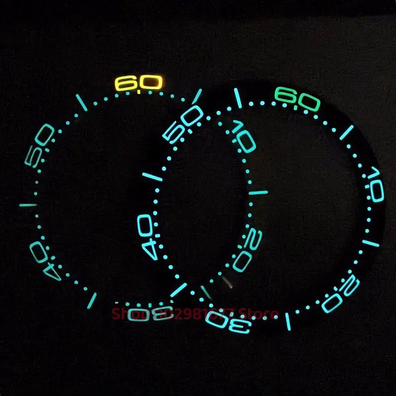 Accessori per orologi 38mm scala in ceramica anello inclinato ghiaccio lunetta luminosa numero inserto adatto per deflettori digitali Sea 300