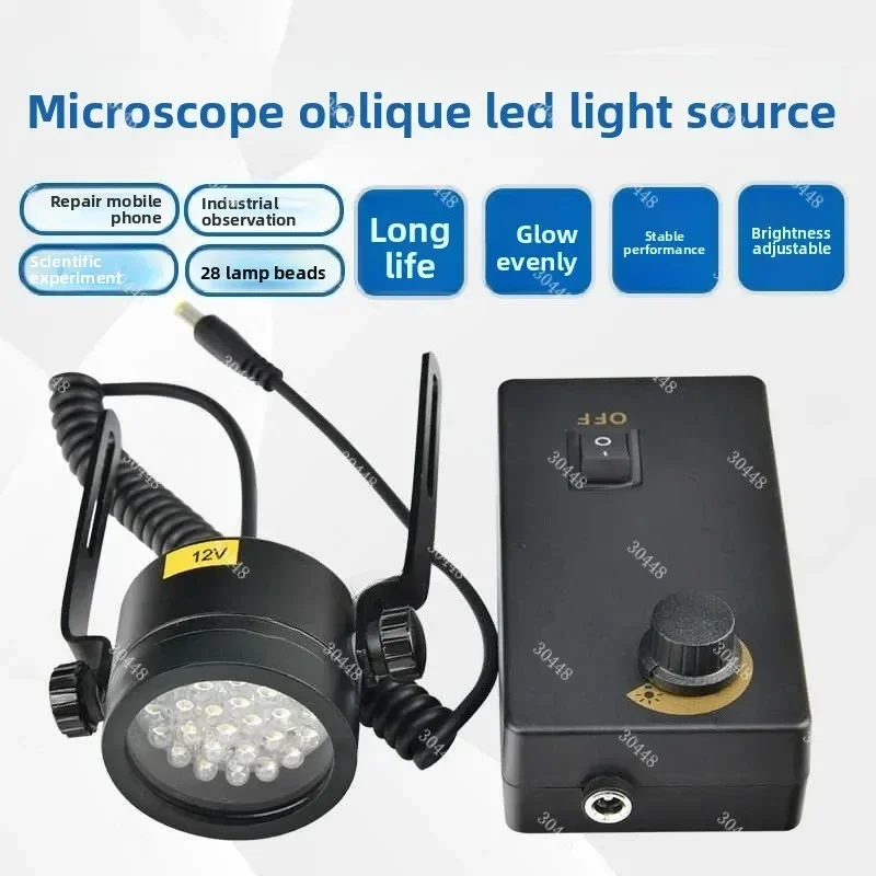 

Stereo Microscope LED Oblique Illumination Light Adjustable Side Light Source for Mobile Phone PCB Repair 28 Beads SZM