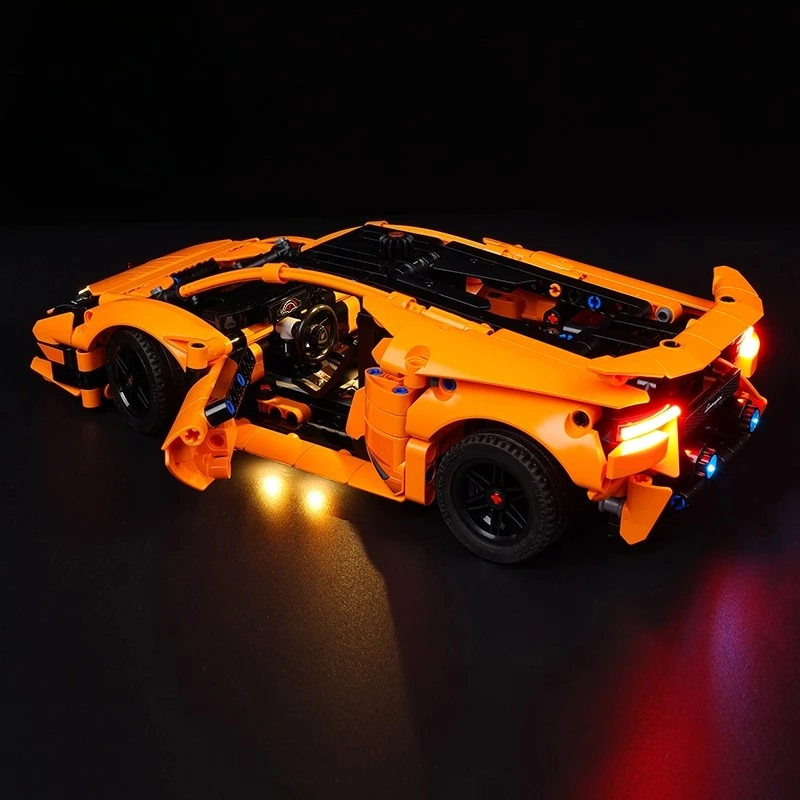 No Model LED Lighting Set Suitable for LEGO Technic Lamborghini Huracán Tecnica Orange 42196(Excluding Building Blocks)