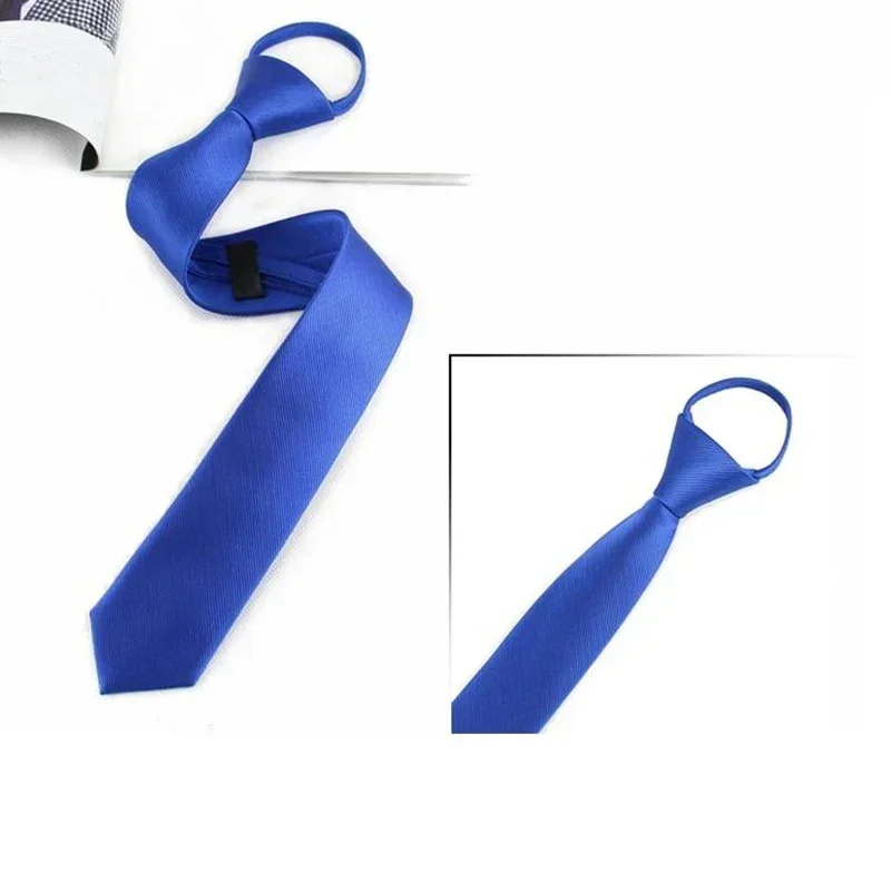 Men's Luxury Noble Necktie for Wedding Party Business Formal Suits Fashion Convenient Pre-tied Zipper Ties Narrow Necktie Gifts