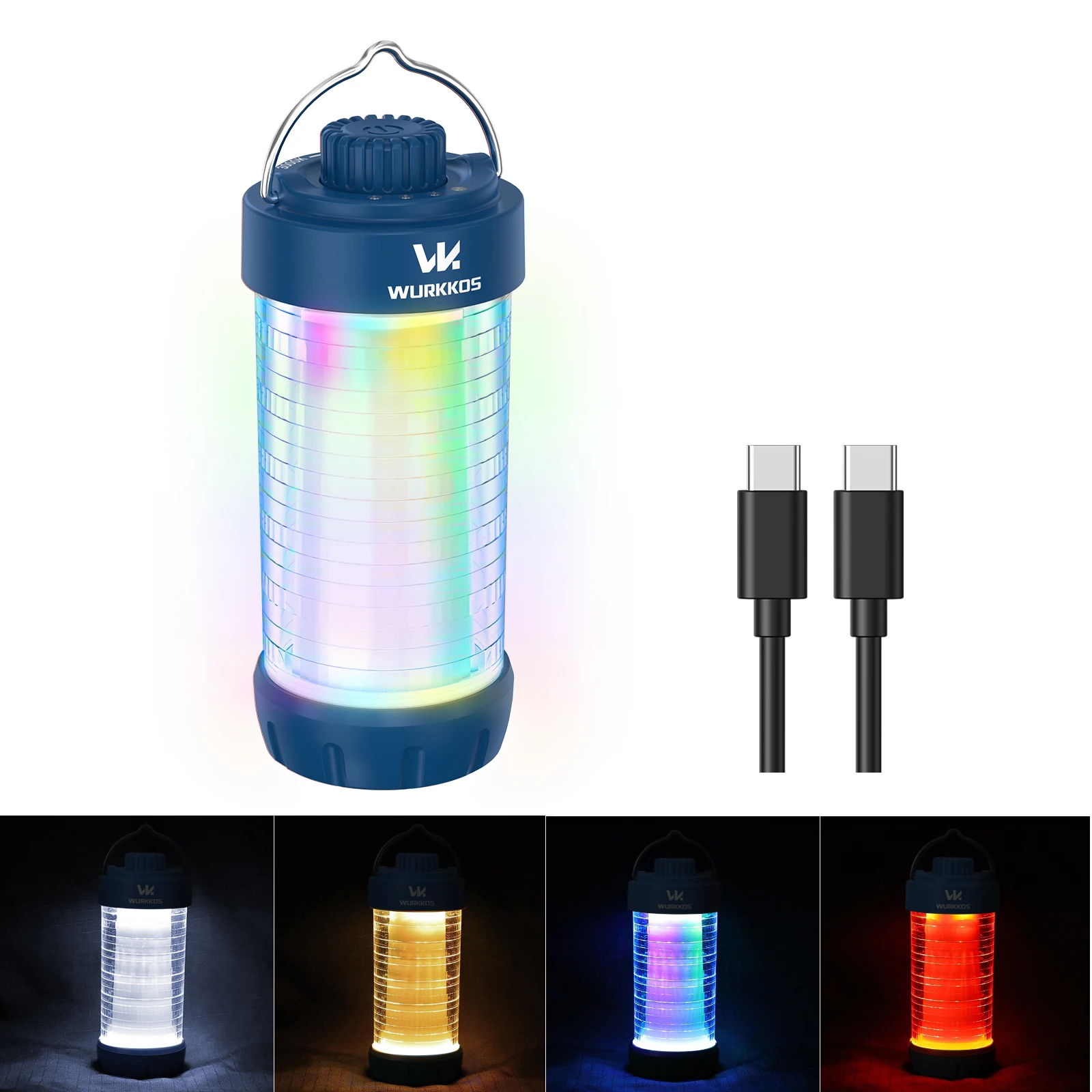 Wurkkos CL01 Campinglampe 550 Lumen Wiederaufladbare LED-Taschenlampe RGB-Taschenlampe Powerbank Mini Magnetleuchte Direktversand aus lokalem Lager Geeignet für Wandern Camping Notfallbeleuchtung