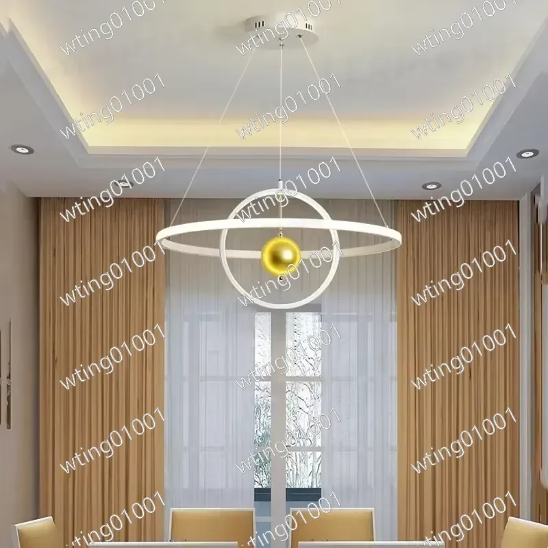 for Modern Circular Iron Sphere Pendant Light LED Chandelier for Living Room Bedroom Dining Loft Home Decor Hanging Lamp