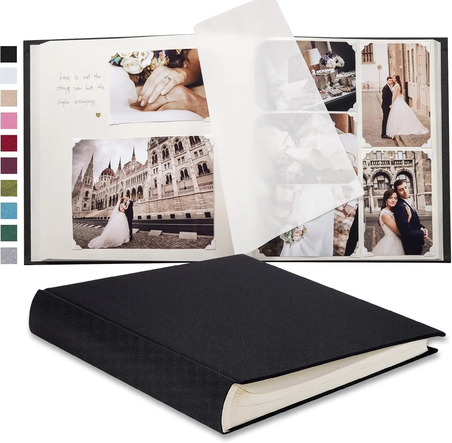 

Large DIY Scrapbook Photo Album 100 pages with Writing Space for 3x5 4x6 5x7 6x8 8x10 Pictures for Baby Wedding Family C