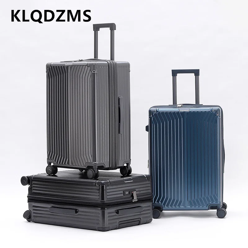 

KLQDZMS Чемодан для кабины с алюминиевым каркасом 20 дюймов, 22 дюйма, 24 дюйма, 26 дюймов, 28 дюймов, чемодан на колесиках большой вместимости, ящик для пароля, ручная кладь