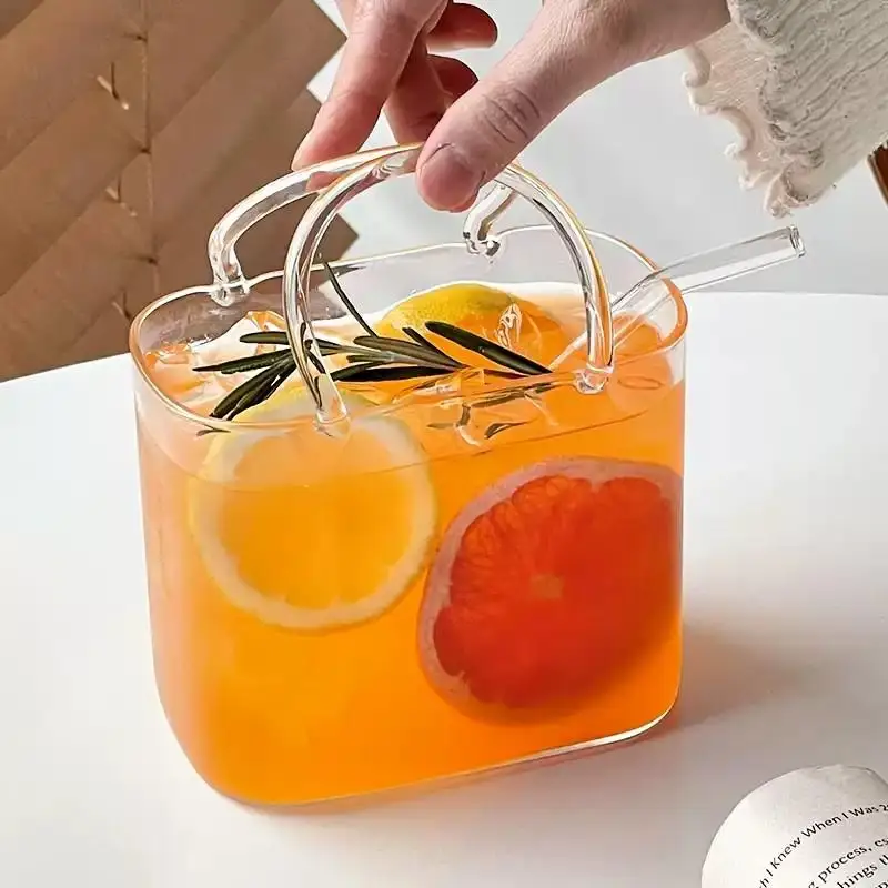 

Handbag Glass Cup Creative Cocktail Wine Cup Unique Fruit Shape for Outdoor Wedding Celebration Use