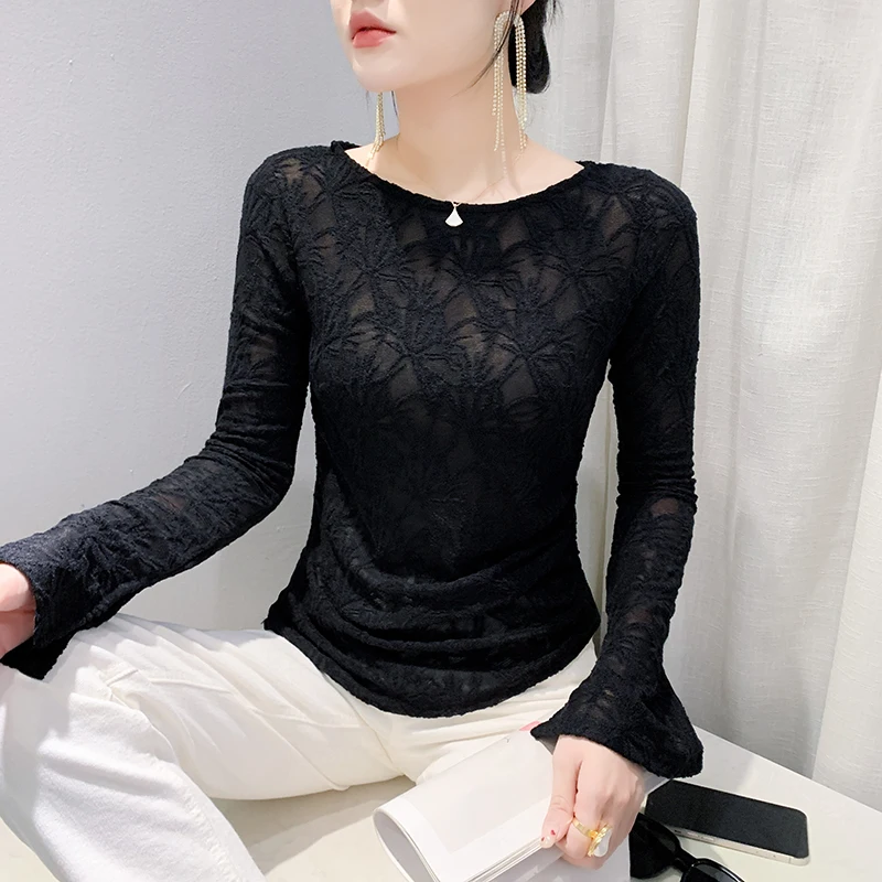 スリムフィットロングスリーブTシャツ レディース 秋冬新作 スタイリッシュなプリーツウエストシェイプ ベースシャツ トレンドカジュアルトップス