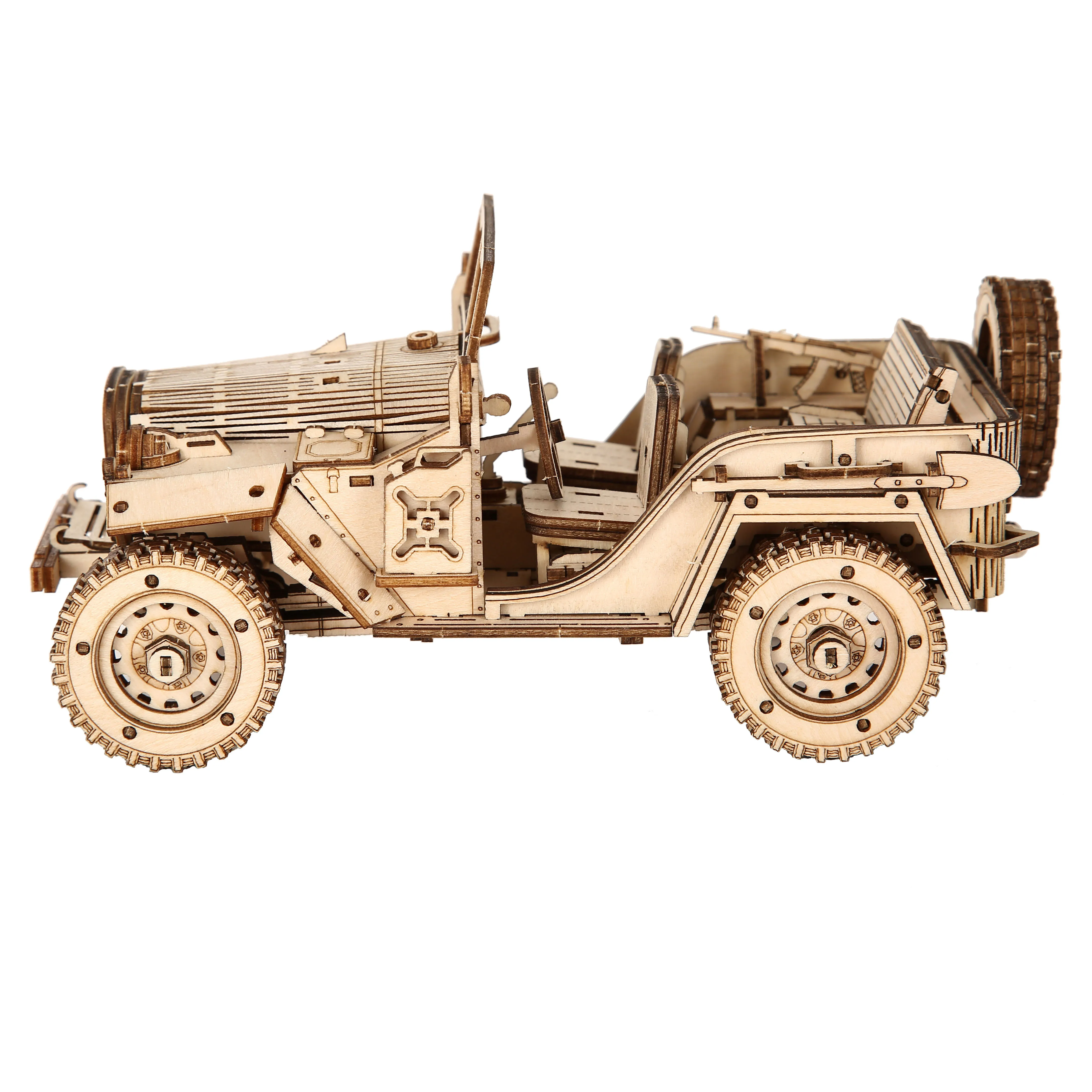 Jeep modèle puzzle 3D en bois, kits de construction de nuits, jouet à assembler soi-même, cadeau d'anniversaire pour enfants et adultes, décoration d'intérieur