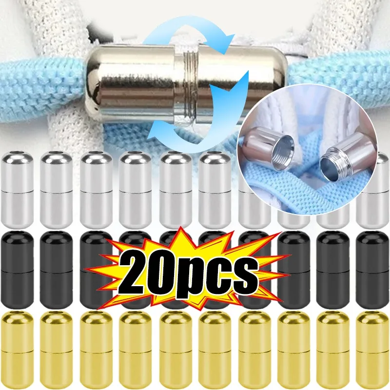 Metal Lock No Tie Shoelaces Semicircle Buckle Connector Quick Shoestring Lazy Shoe Laces Capsule Decor for Adults Kids Shoes