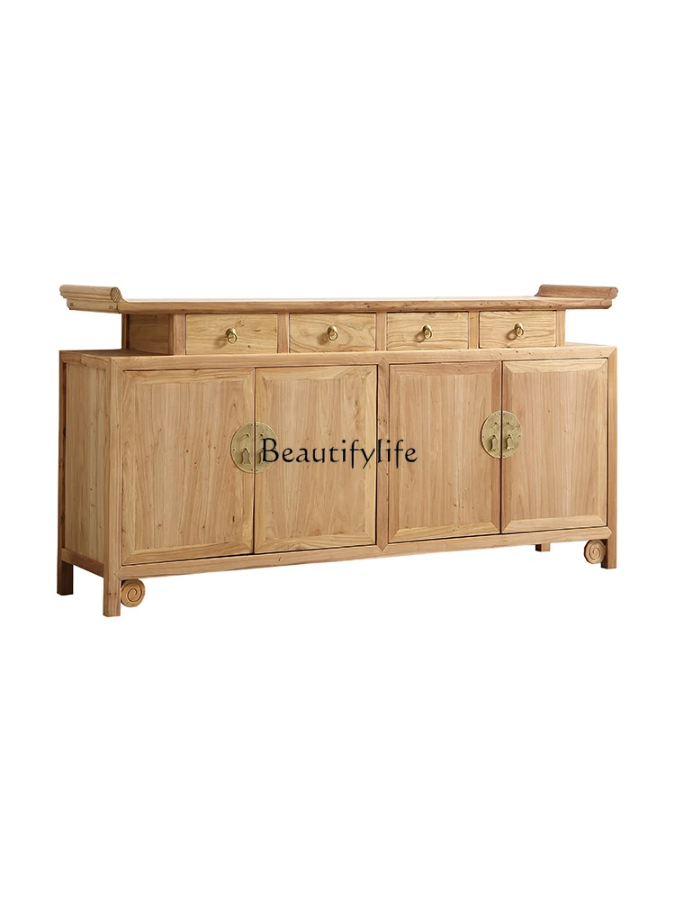 

New Chinese style dining side cabinet Old elm shoe cabinet Zen entrance cabinet
