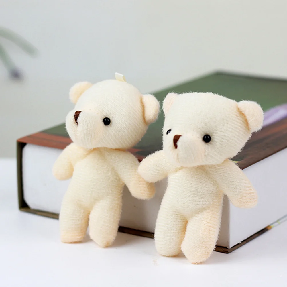 10 Pcs Mini Bear for Kids Stuffed Cartoon Little Toys Charm Girls Pp Cotton Cloth Fabric Small Baby