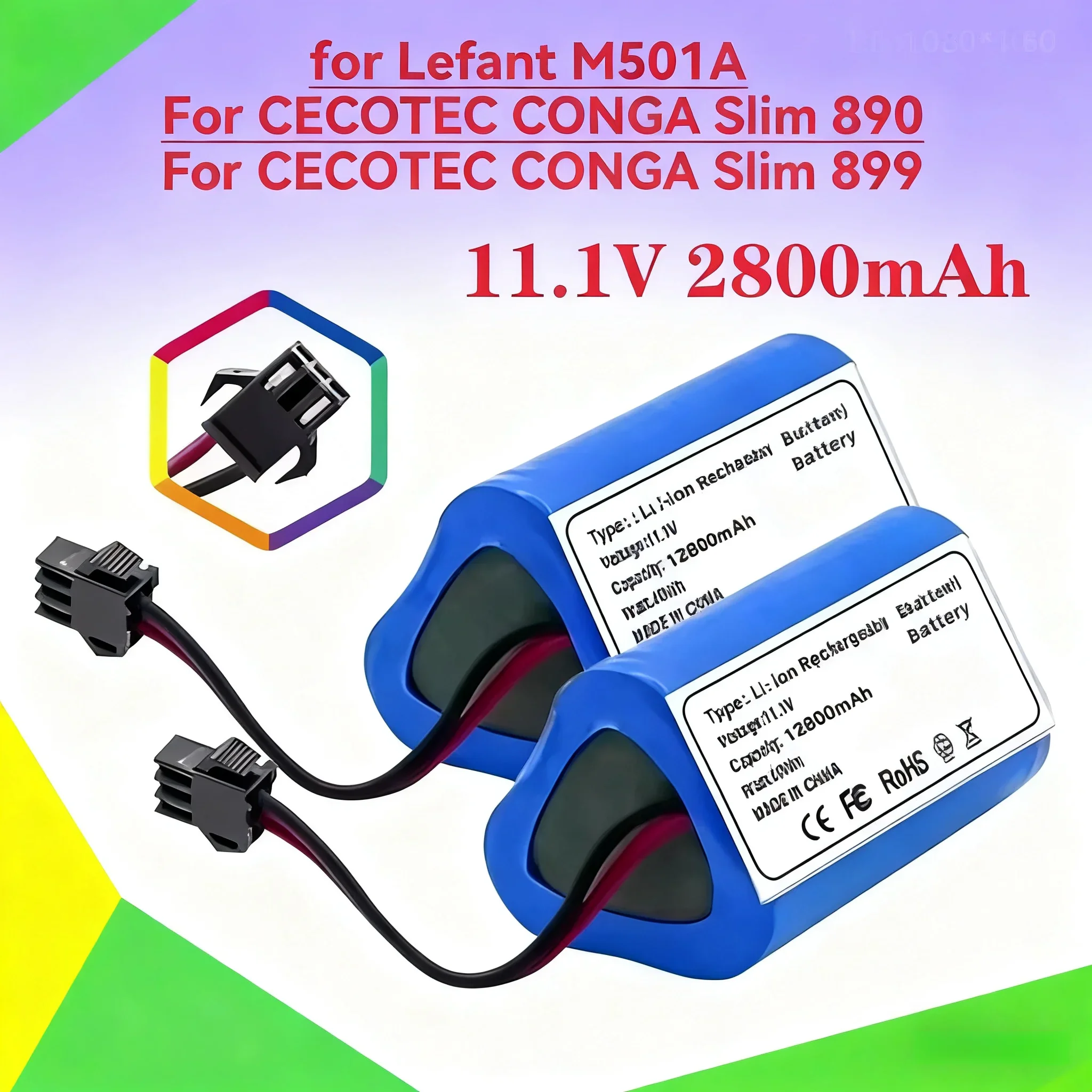 

Оригинальный литиевый аккумулятор 11.1V2800mAh 18650 для Lefant M501A, для робота-пылесоса CECOTEC CONGA Slim 890/899