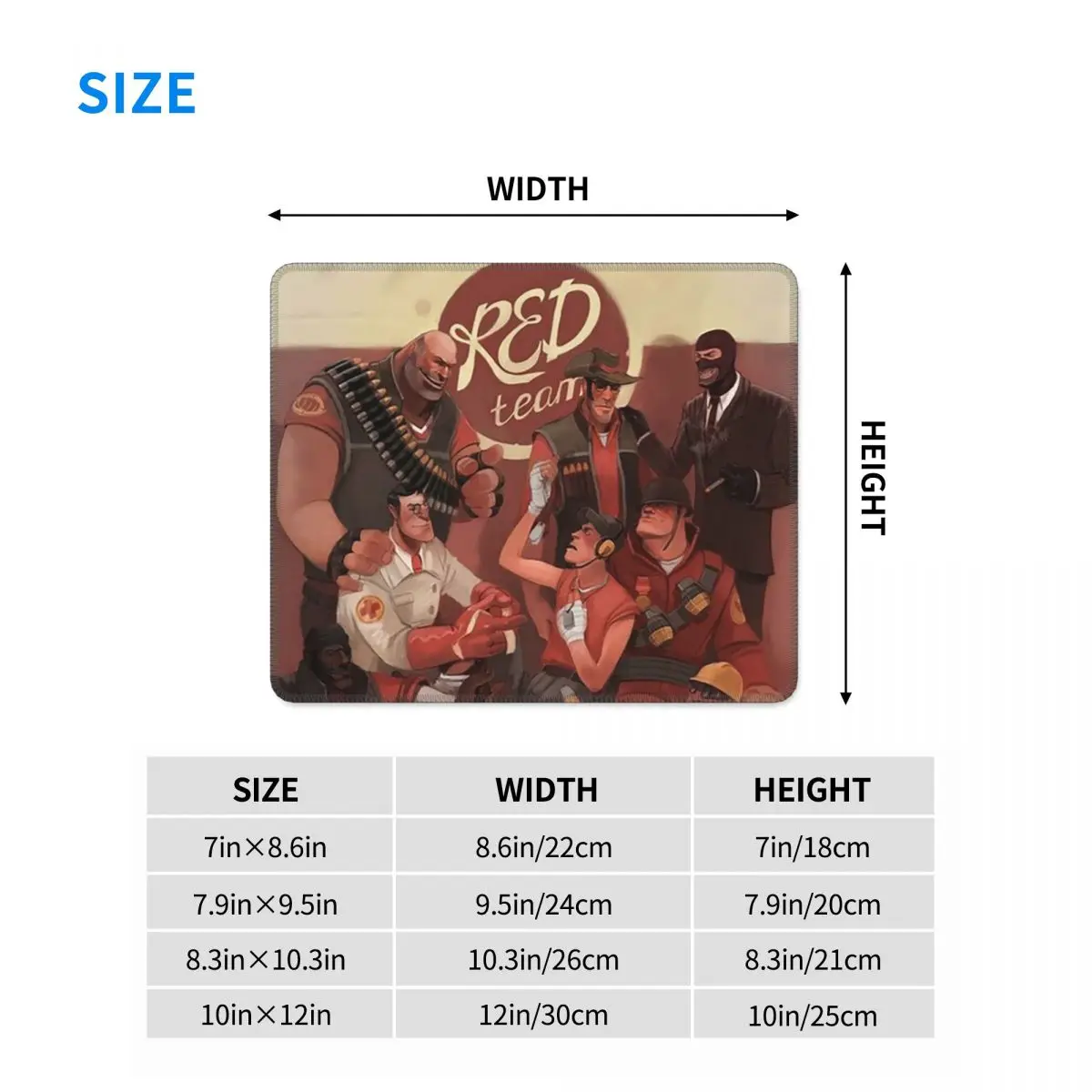 Team Fortress 2 Red Team Artwork Mouse Pad Computer Keyboard Mouse Mat Gamer PC Laptop Desk Mat Office Accessories Table Mats