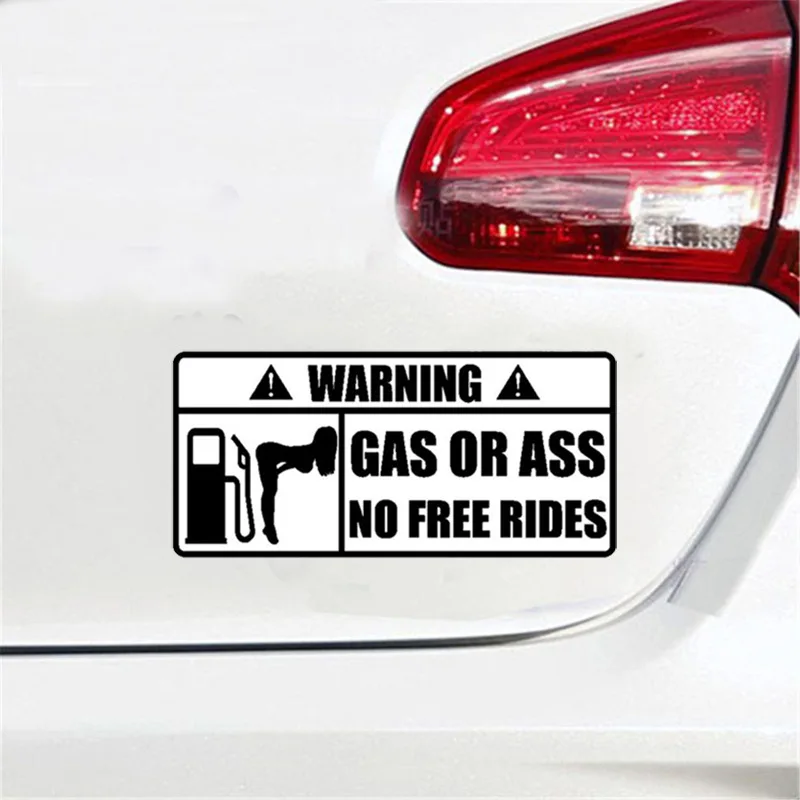 15x7cm GAS OR ASS NO FREE RIDES Reflective Car Bumper Window Sticker Vinyl Decals