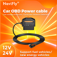 NaviFly Car OBD Power cable Low voltage protection Wire length 35MM 24Hours With Switch For Dash Cam Camcorder Vehicle DVR