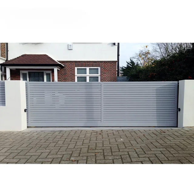 อลูมิเนียม Cantilever Gate ประตูความเป็นส่วนตัวระบบไฟฟ้าอัตโนมัติอลูมิเนียม Pedestrian Gate Driveway เลื่อน Cantilever Gate Kit