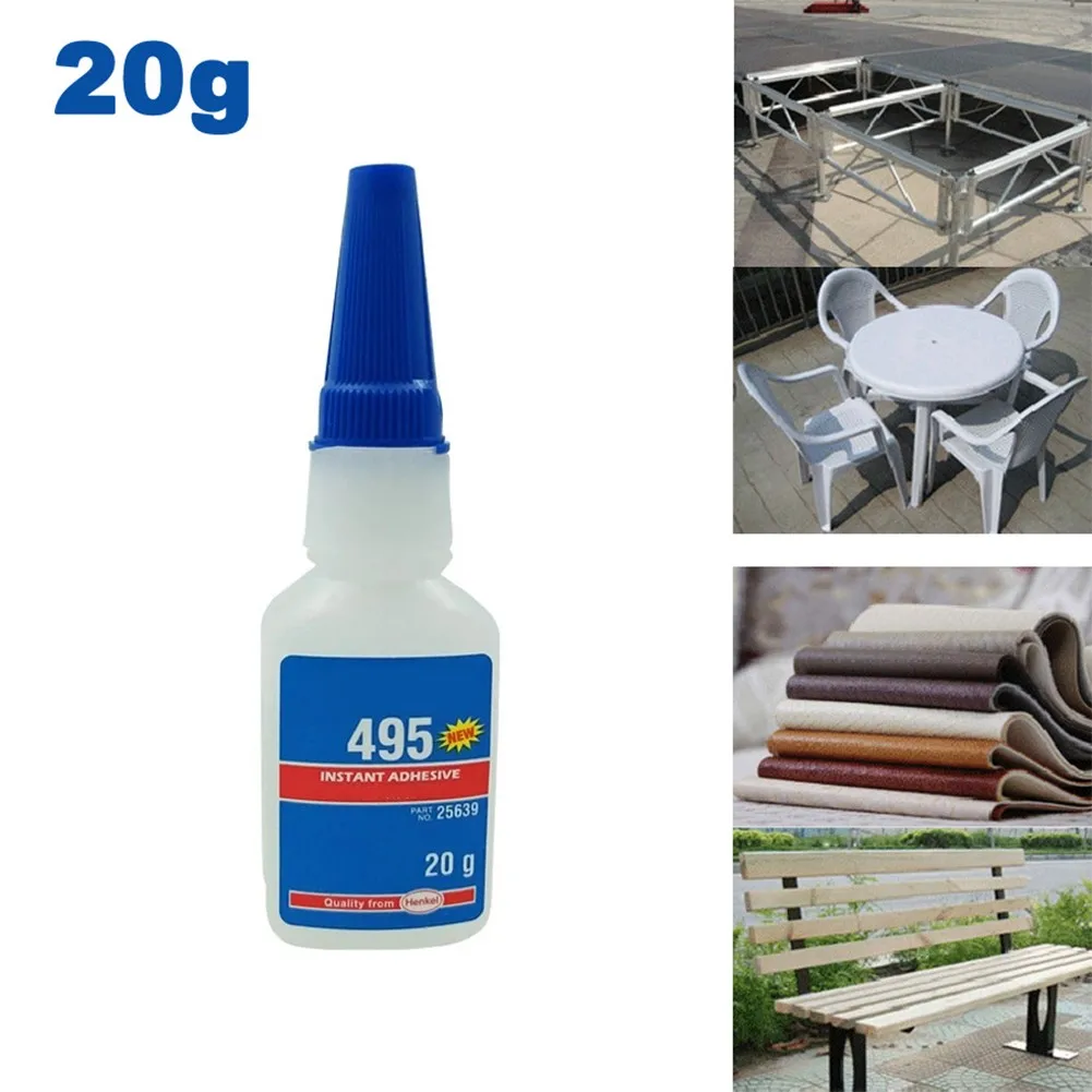 Ethyl Cyanoacrylate 495 لاصق فوري 20/60mpa.s 5-20 ثانية علامة تجارية جديدة عديمة اللون سرعة المعالجة السريعة جودة عالية