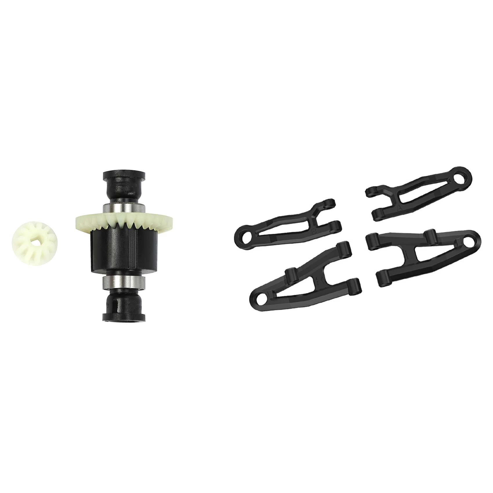 A04F-4Pcs Brazo delantero superior e inferior con conjunto diferencial de coche RC