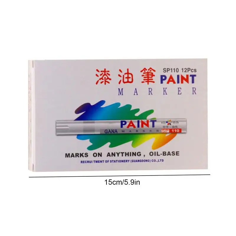 Paint Pens For Rock Painting Set Of 12 Anti-fading Quick Dry Oil Base Paint Marker Tire Lettering Pens Oil Based Ink For Car