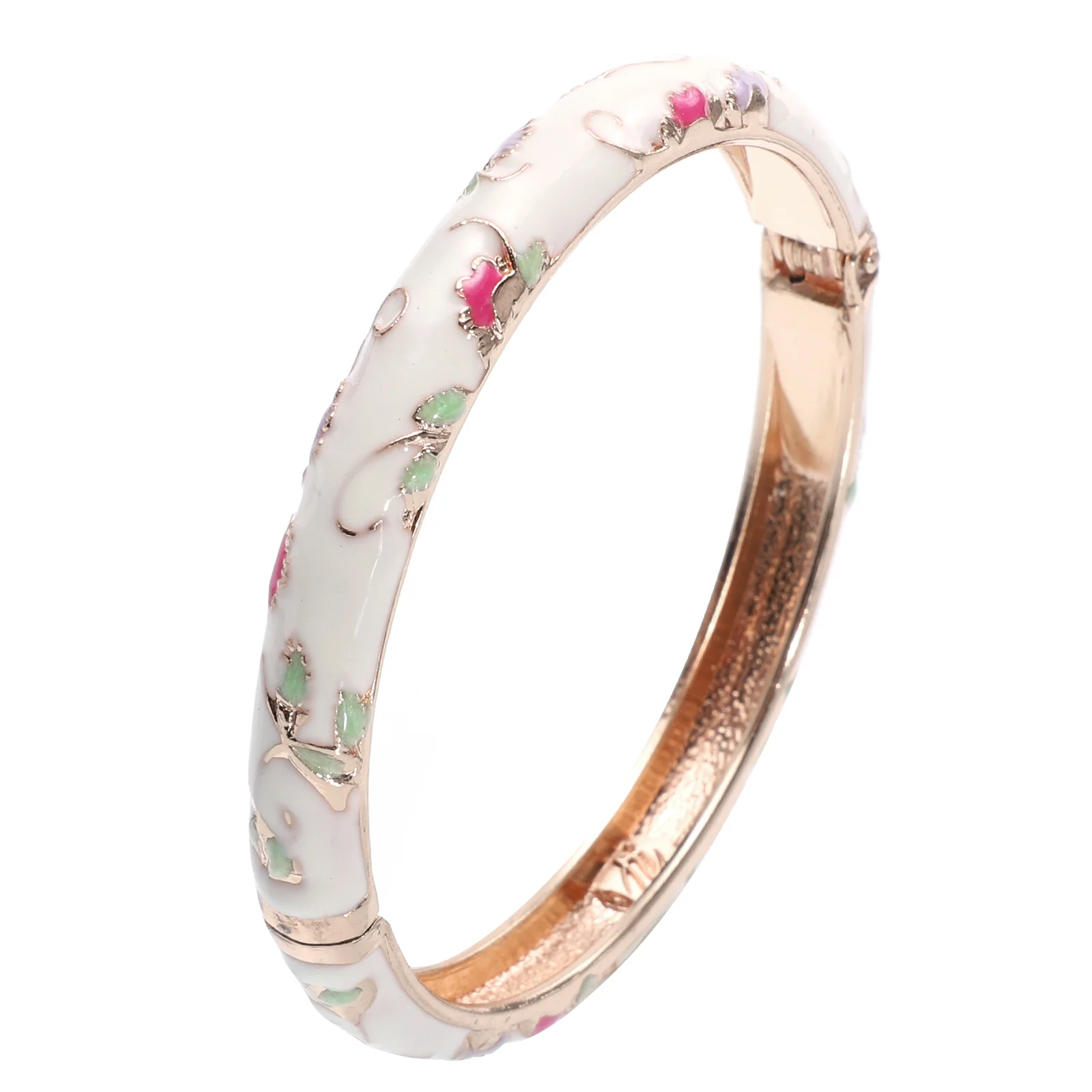 Cloisonne Bangle Women Bracelet Creative Bangle Chic Hand Decor Open Bracelet Floral Bracelet