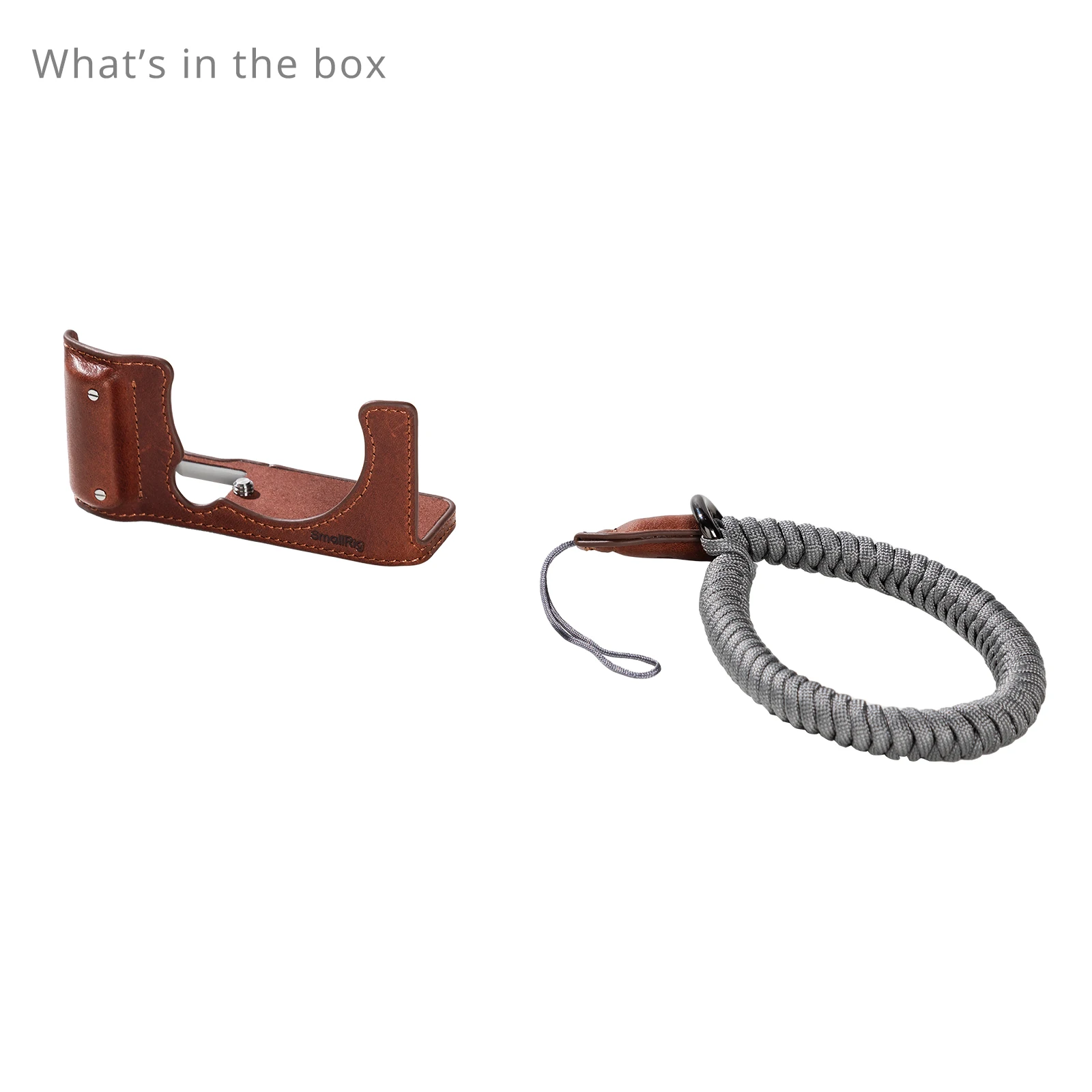 SmallRig Camera lederen halve kofferset voor FUJIFILM X-M5 met polsband Retrostijl met 1/4”-20 schroefdraadgat bruin/zwart