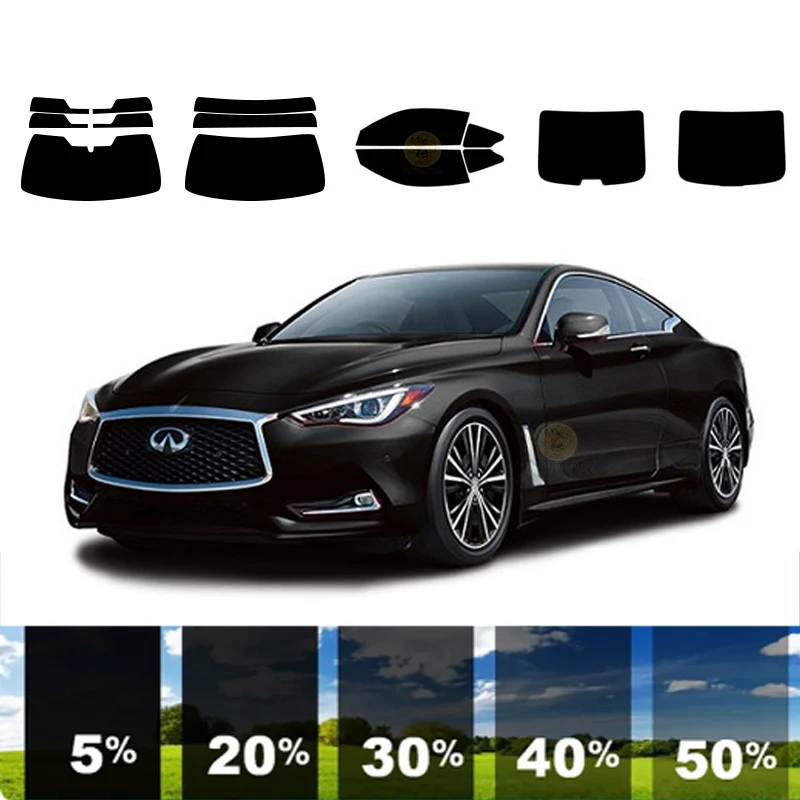 

precut Removable Window Tint Film For Car 100% UVR 5%-70%VLT Heat Insulation Carbon ﻿For INFINITI Q60 2 DR COUPE 2017-2022