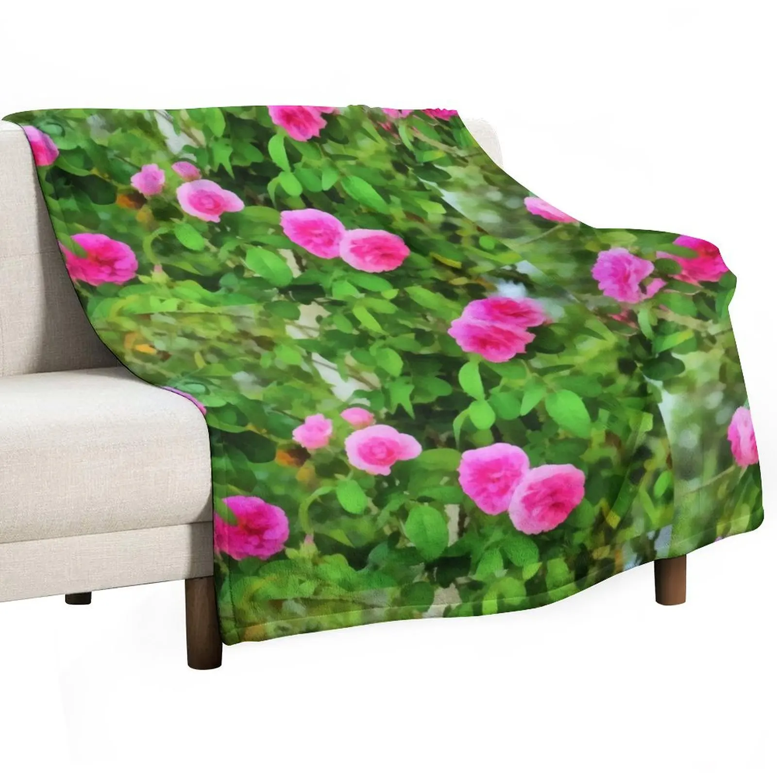 Gertrude Jekyll Roses Throw Blanket blankets ands Bed Fashionable Plaid on the sofa Thins Blankets