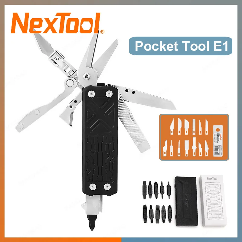 NexTool Pocket Tool E1 10 In 1 Mini EDC Multitool Replaceable Carving Knife Folding Scissors Outdoor EDC Tools For Engraving