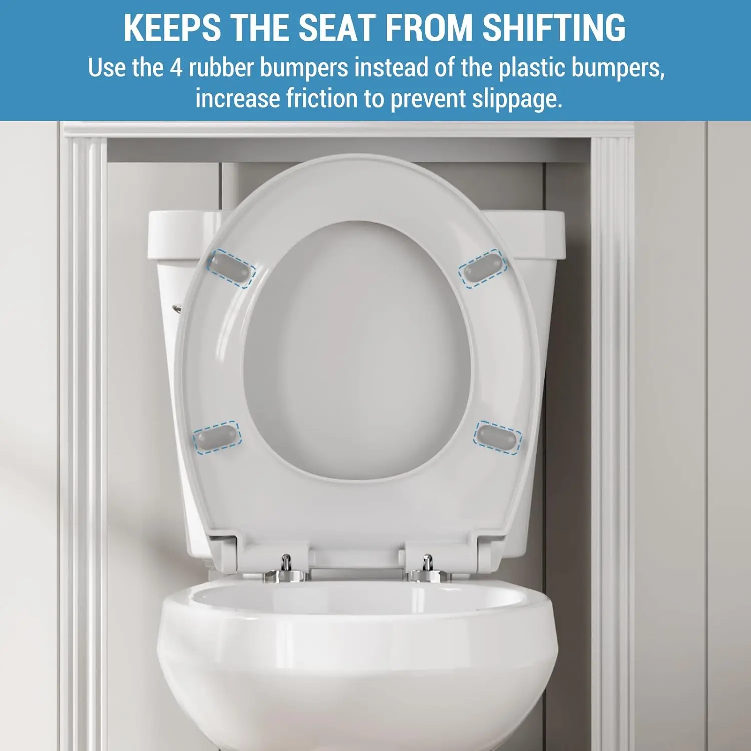 Toilet Seat,Elongated Toilet Seat with Soft Close, Quick-Release And Quick-Attach,Plastic Toilet Seat and Non-Slip Bumpers