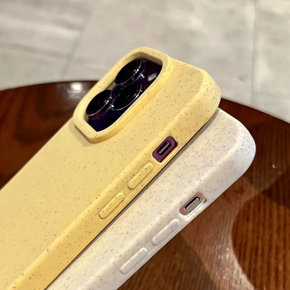 Shockproof Matte Wheat Straw Silicone Phone Case For iPhone 14 12 11 13 15 Pro Max Plus XS Max X XR 7 8 SE Funda Soft Back Cover image 4