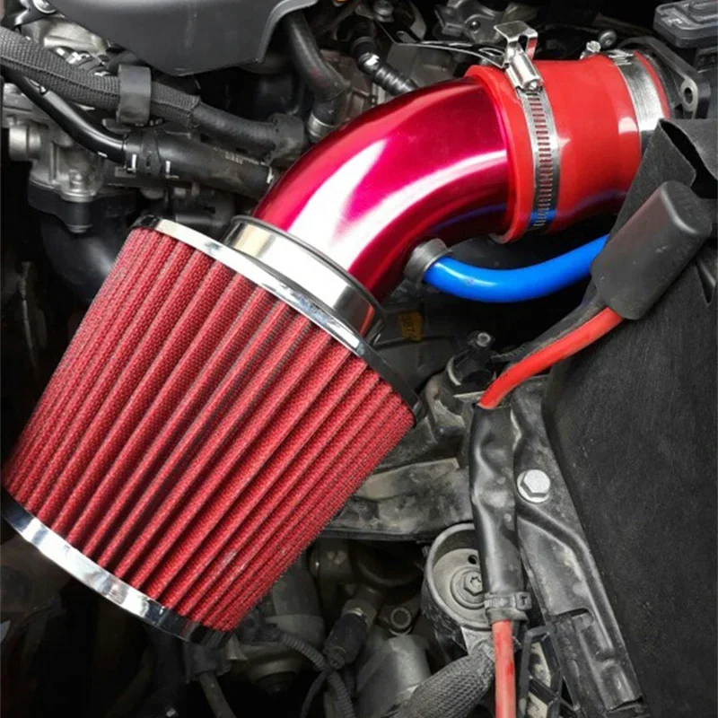 Filtro de aire deportivo Universal para coche, accesorio de alto rendimiento con abrazadera, entrada de aire frío, lavable, piezas de repuesto
