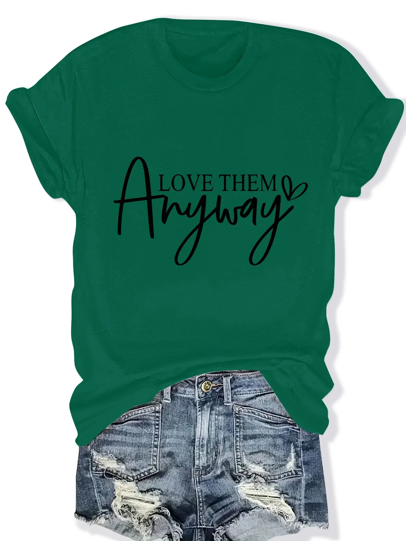 

Fashionable Ladies round Neck Short Sleeve T-Shirt with Letter Pattern Print Casual Comfortable Women's Top