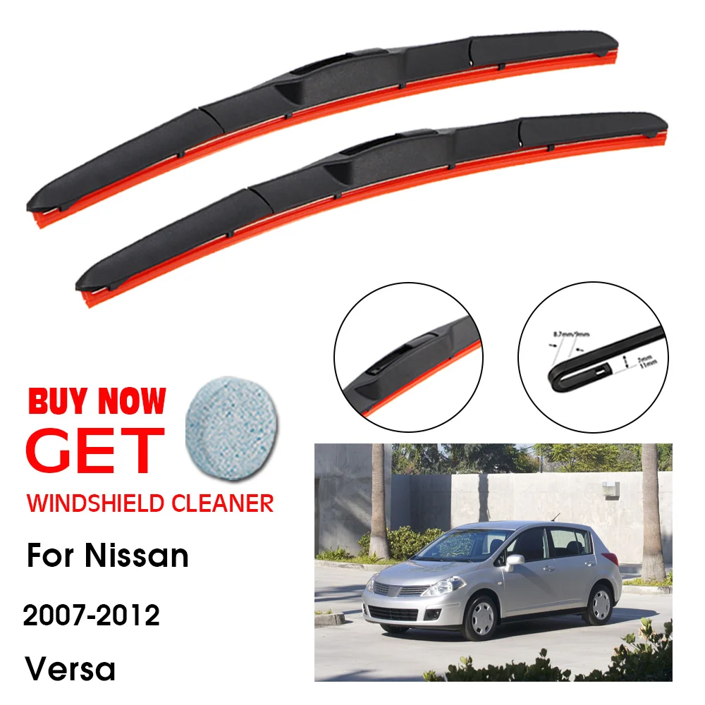 

Car Wiper For Nissan Versa 26"+14" 2007-2012 Front Window Washer Windscreen Windshield Silica Gel Wiper Blades Accessorie