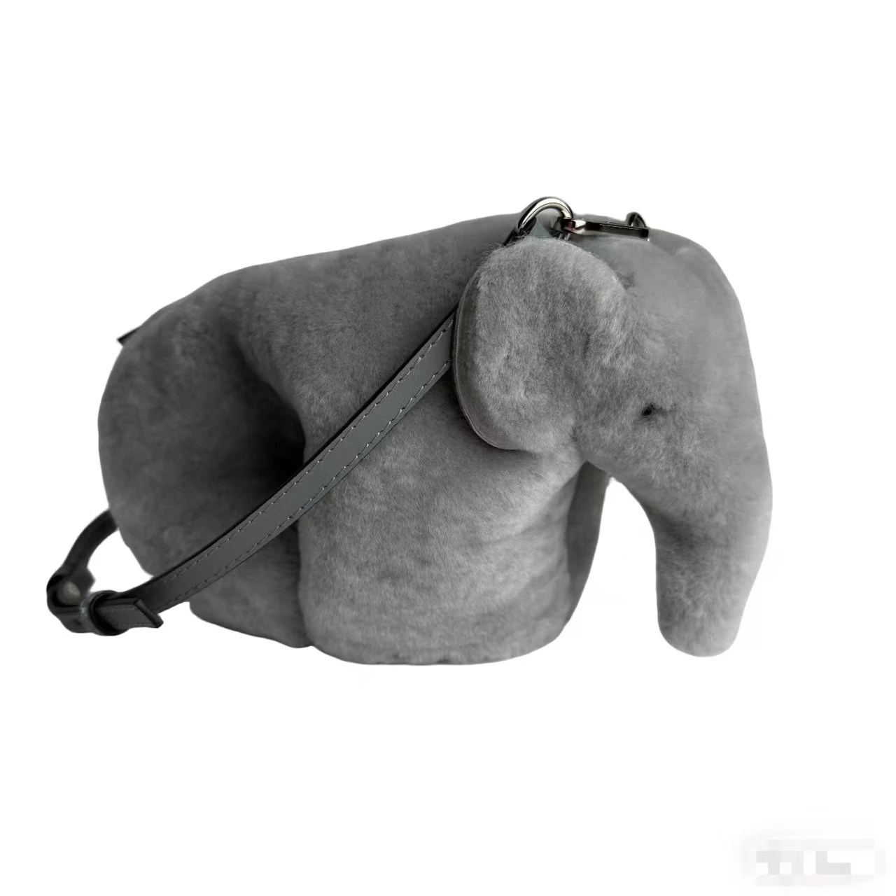 

Shearling Elephant Bag Lamb Wool Crossbody Handbag Christmas Gift Genuine Leather Handmade Animal Shaped Customized