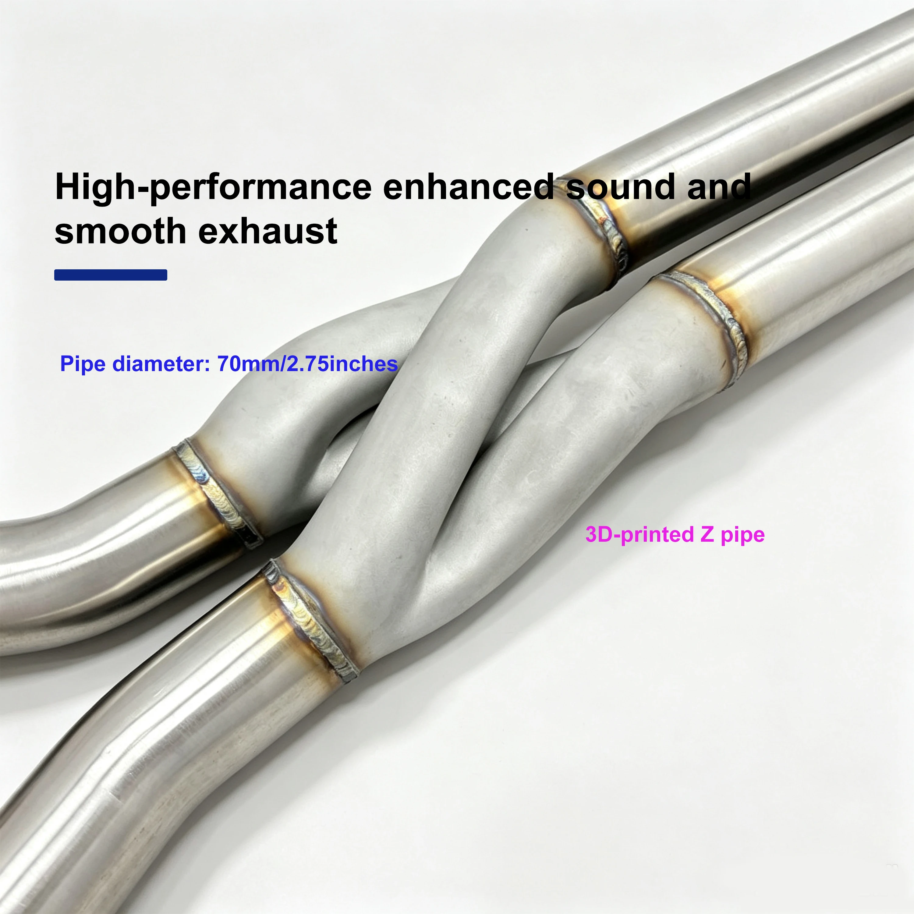Z-Pipe Auspuffanlage für BMW G87 M2 G80 M3 G82 M4 S58 3.0T Gleichlängen-Mittelrohr Resonator SS304 Performance Cat-Back Auspuff – Detail 4