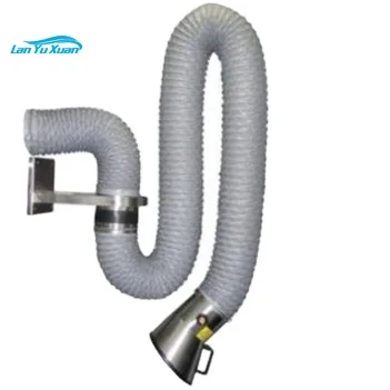 Wall mounted style flexible 150mm 160mm 200mm diameter dust and fume extraction arms with hood