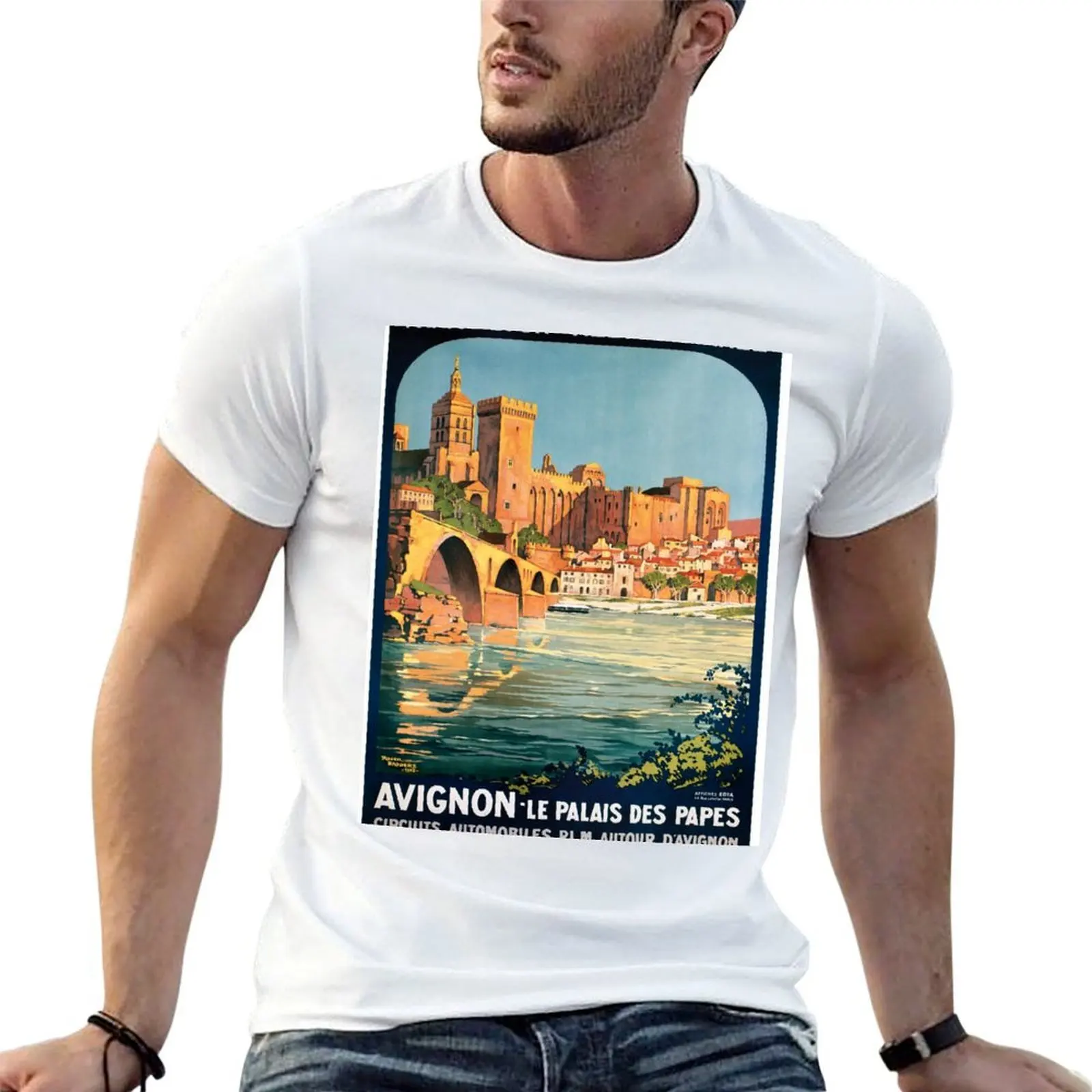 

Avignon, French Travel Poster T-Shirt anime t shirts for man t shirts with prints T-Shirt