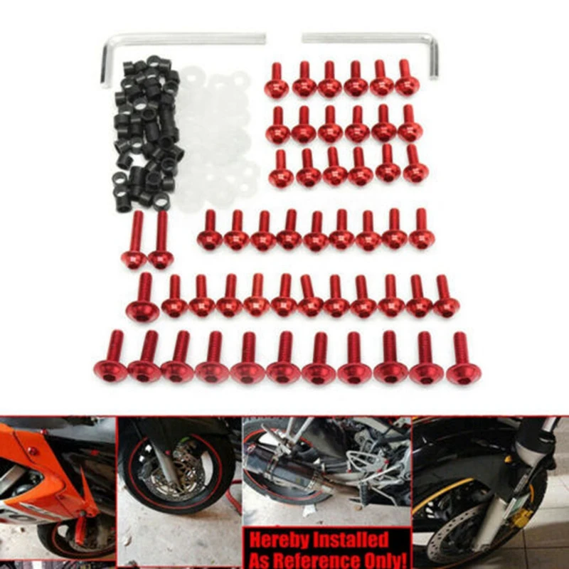 158PCS Universal Motorcycle Fairing Screws Nuts Kit Moto Body Work Bolts Screw For Yamaha YZF R1 R6 R3 2004- 2008