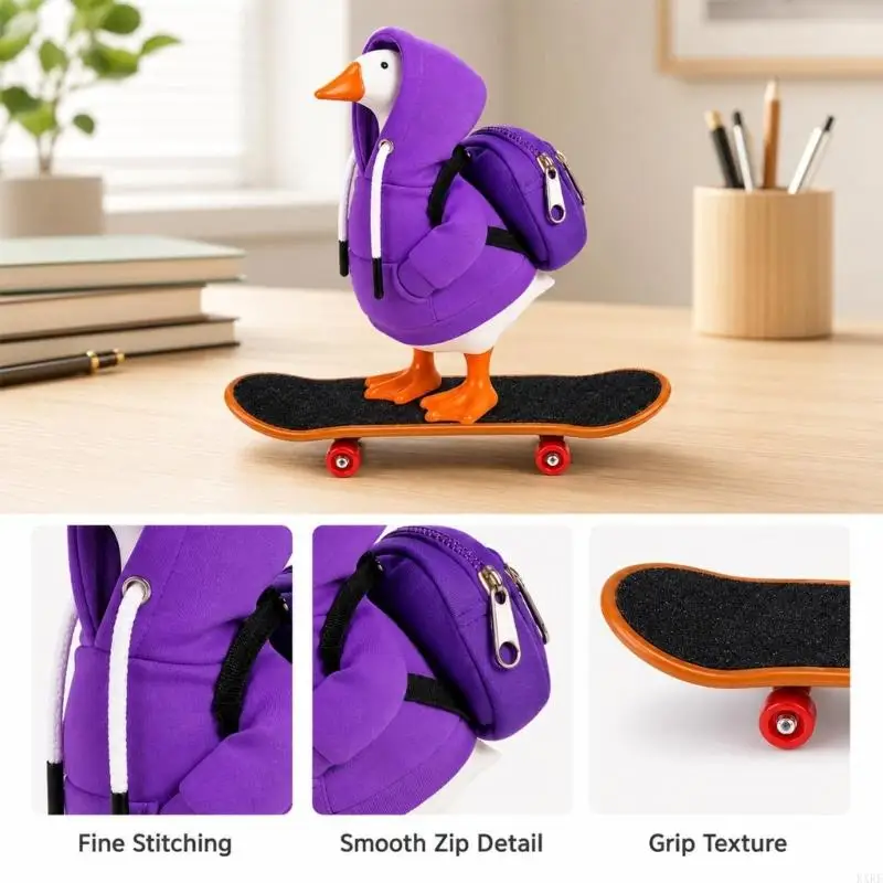 Figurine Outfit Set for 17.8cm Displays, 3 Piece Mini Top Bag and Finger Board Set for Shelf and Desk Styling Use KXRE