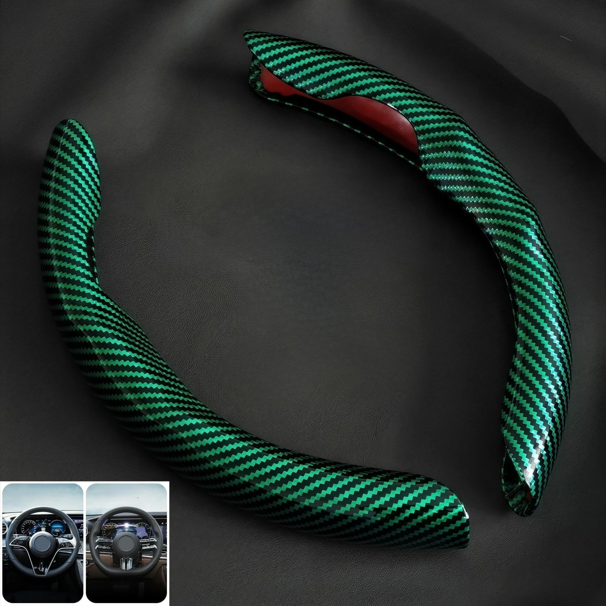 Car carbon fiber pattern steering wheel cover,universal non-slip in all seasons, ultra-thin wear-resistant cassette handle cover