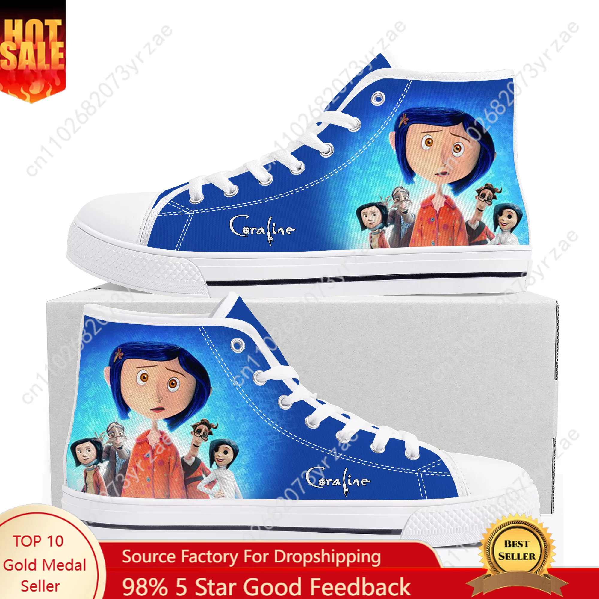 

Coraline High Top High Quality Sneaker Mens Womens Teenager Canvas Sneaker Casual Personalized Patterns Shoe Custom Made Shoes