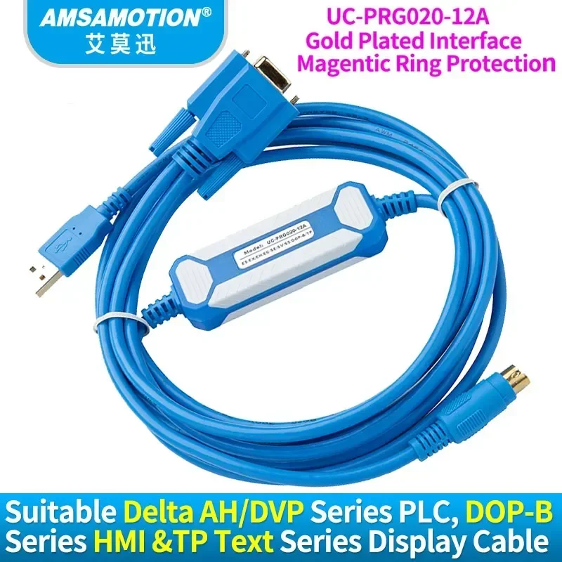 Compatible Delta AH DVP Series PLC DOP-B Series HMI And TP Text Display Programming Cable IFD6601 UC-PRG020-12A