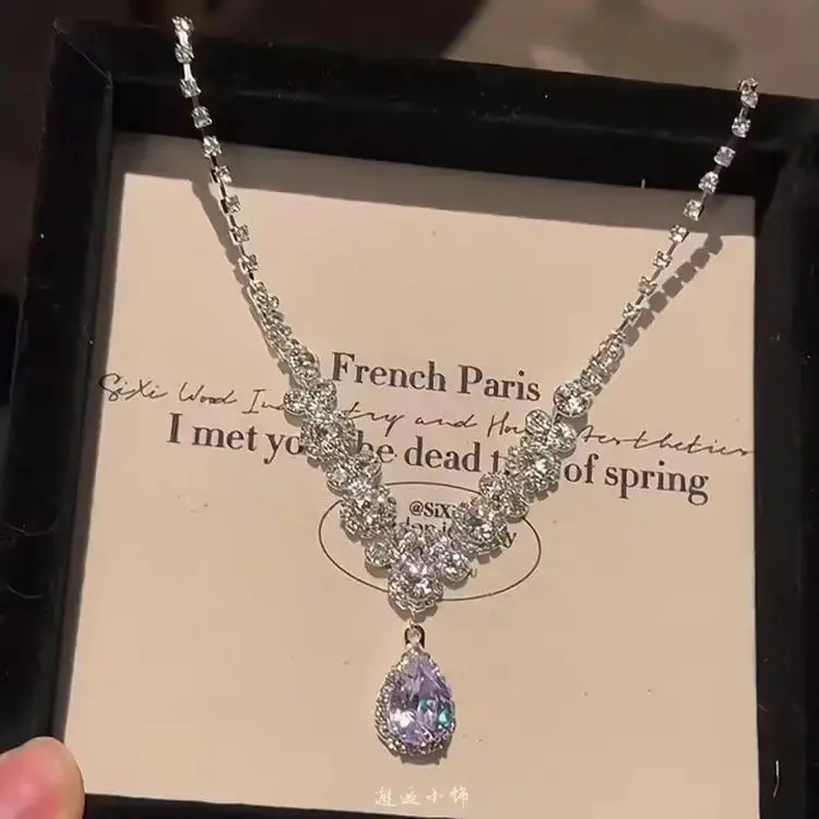 Super Sparkling Zircon Runaway Princess Necklace for Women 2025 New Style, High Luxury, Light