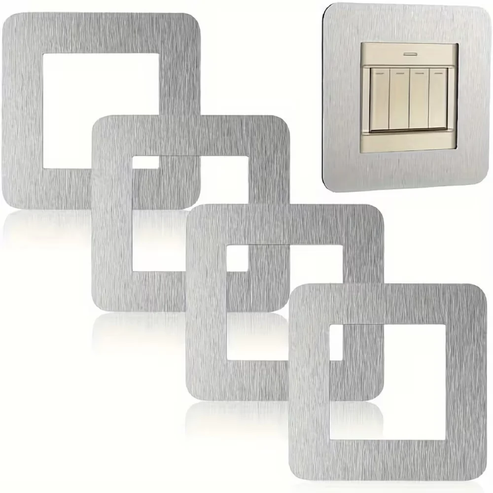 4PCS Buckle Type Dustproof Anti-Dirty Outlet Wall Sticker Decor Switch Protective Cover Decoration Cover